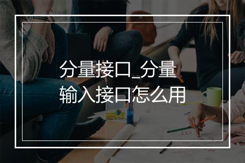 分量接口_分量输入接口怎么用