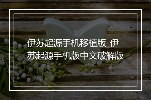 伊苏起源手机移植版_伊苏起源手机版中文破解版