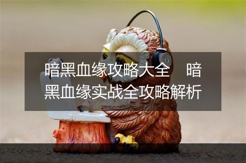 暗黑血缘攻略大全　暗黑血缘实战全攻略解析